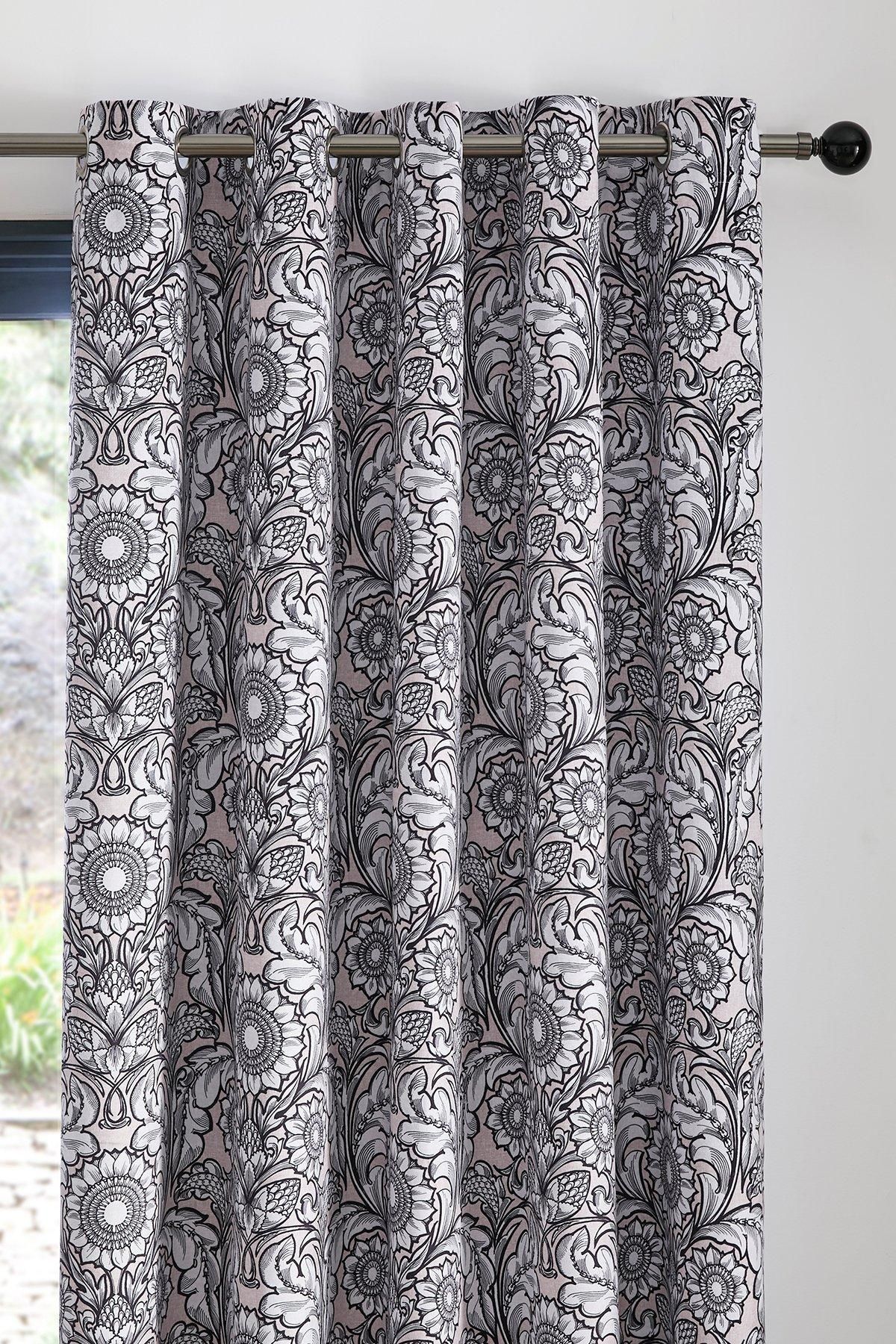 Laurence Llewelyn-Bowen Romilly' Floral Jacquard Blackout Pair of Eyelet Curtains