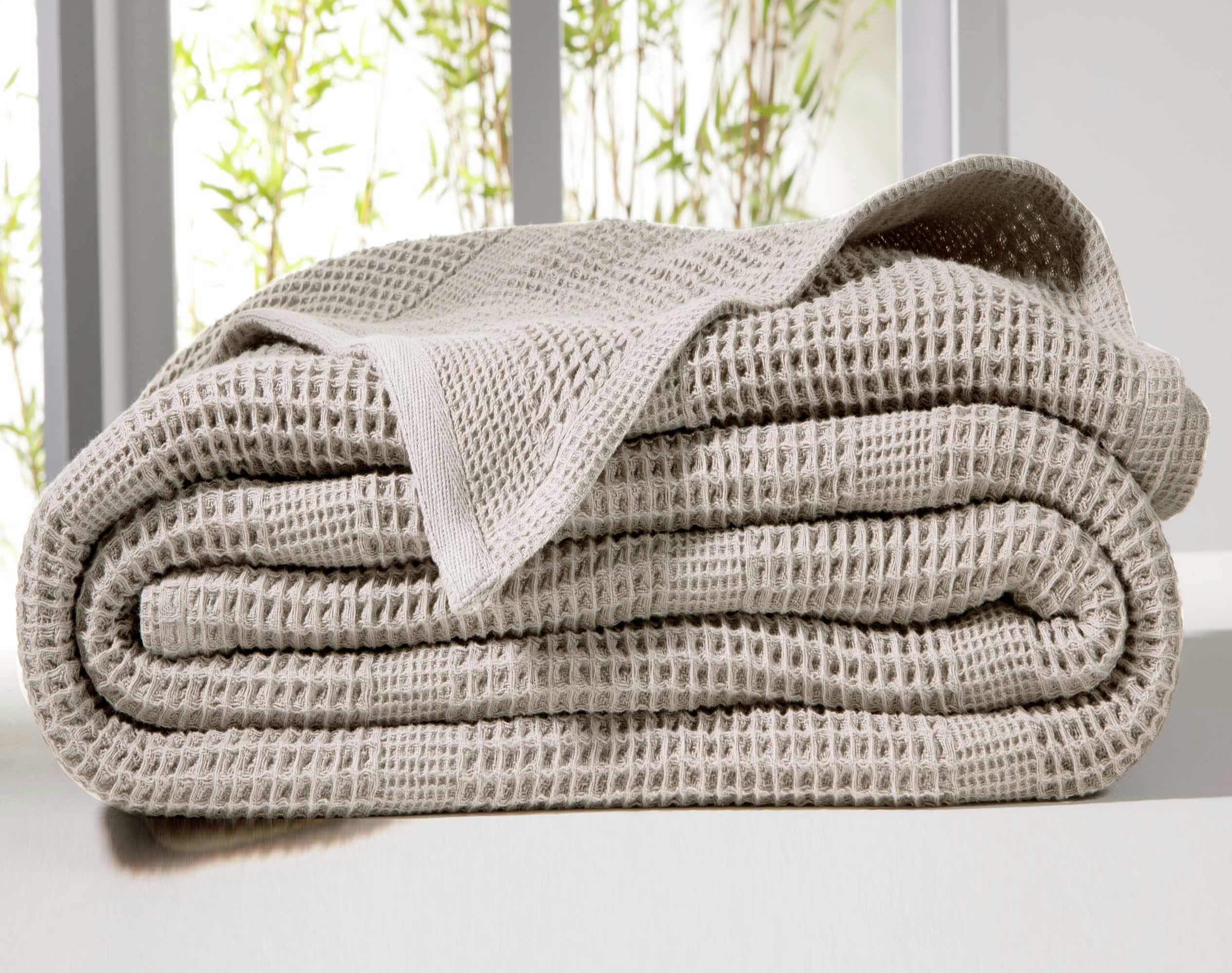 NID D'ABEILLE - Couverture légère 230x250 gris en coton 300 g/m²