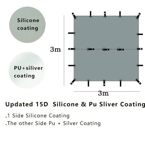 NNEOBA Ultralight Silicone Coated Nylon Camping Tent (Grey)