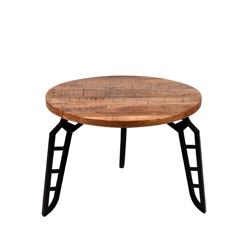 LABEL51 Salontafel Flintstone Klein - Mangohout Metaal - 60x60x42cm