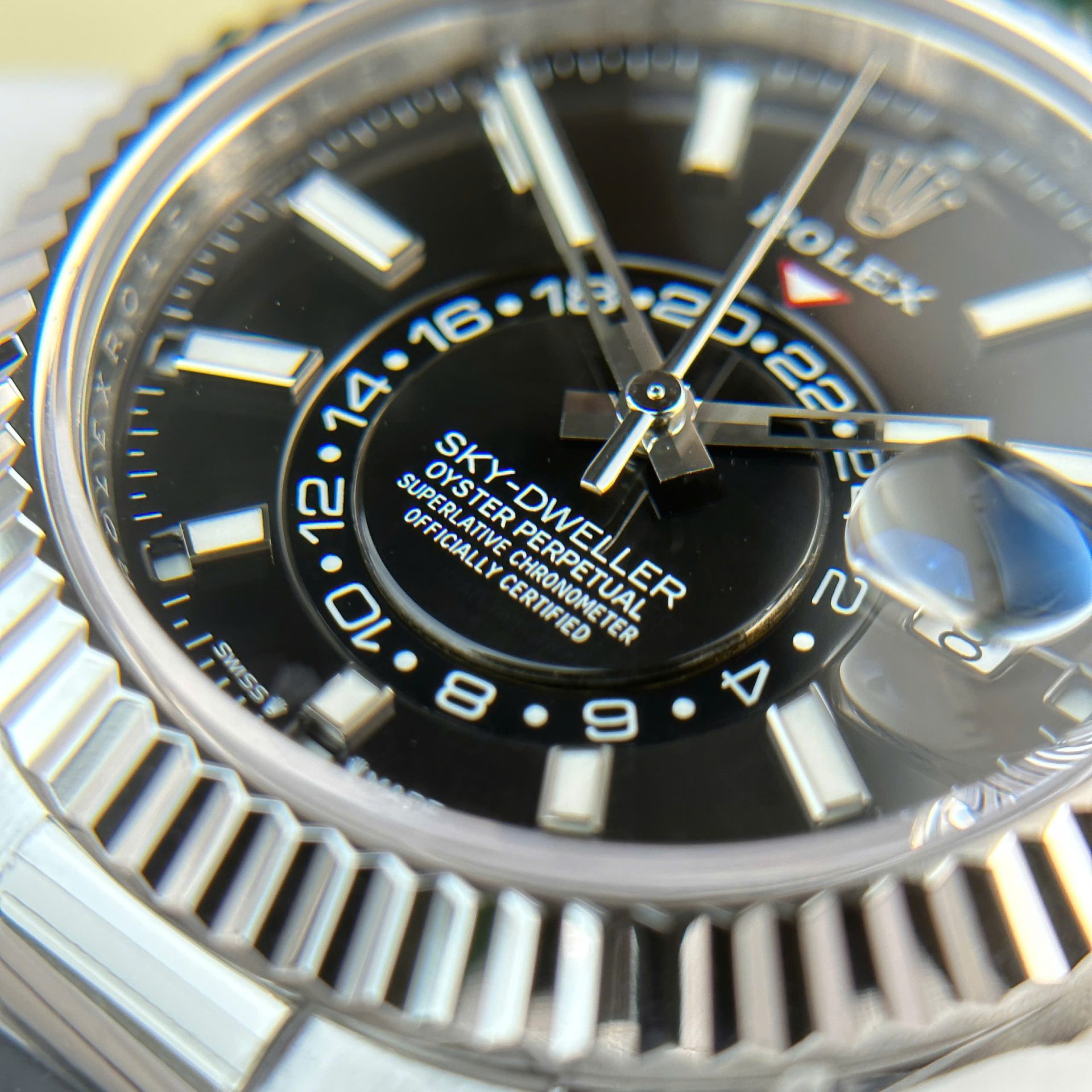 Rolex Sky-Dweller 904L Steel Black Dial 42mm Oysterflex Super Clone