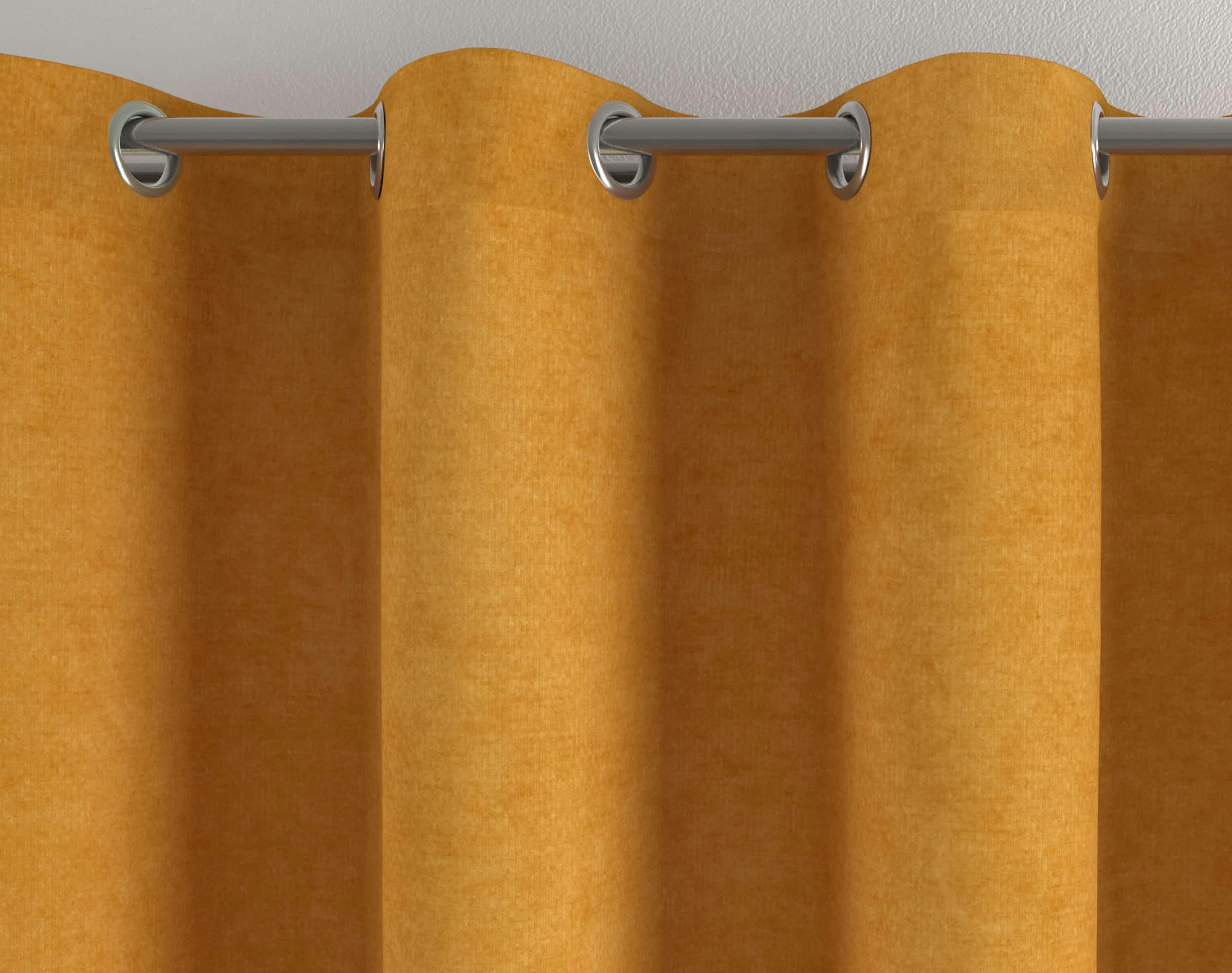 ALASKA - Rideau à l'unité monté sur œillet 140x260 en polyester jaune