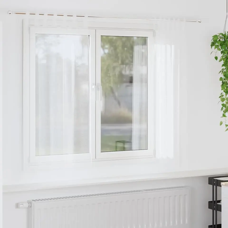 vidaXL Vitrages met lussen - Wit - Polyester - 140x175 cm - Set van 2