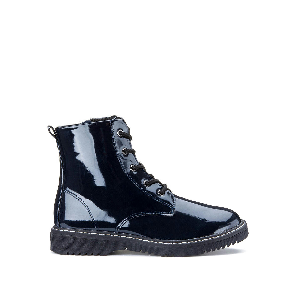 Bottines vernies zippées et à lacets