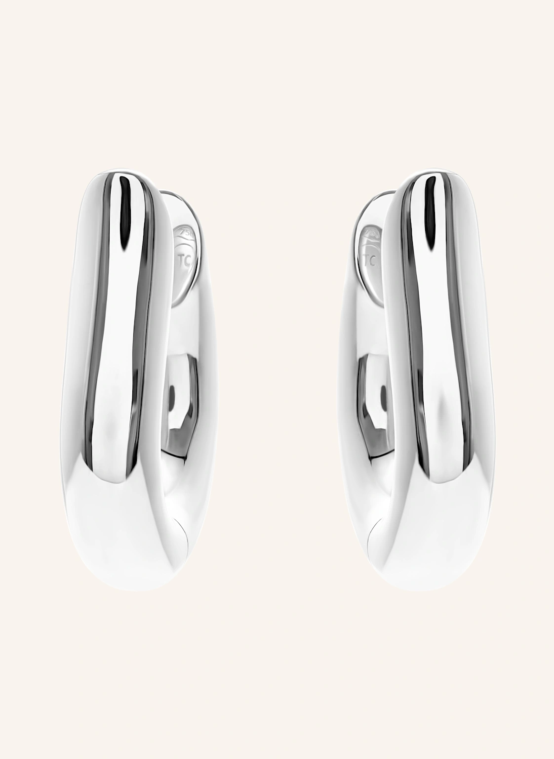 TAMARA COMOLLI Ohrstecker SIGNATURE OHRSTECKER HOOP MEDIUM 18K Weißgold