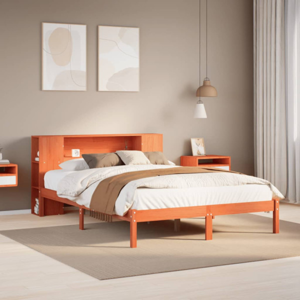 Łóżko Drewniane Rama Łóżka Sofa Brązowe Do Sypialni Pokoju 135x190 cm