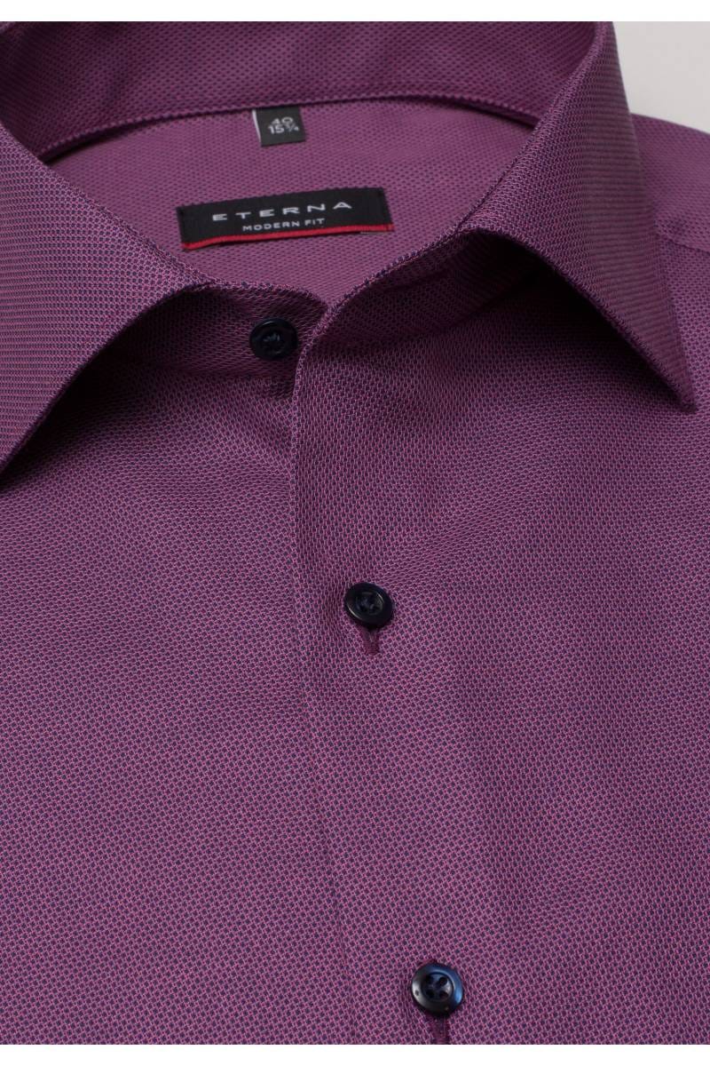 ETERNA Modern Fit Hemd bordeaux, Strukturiert