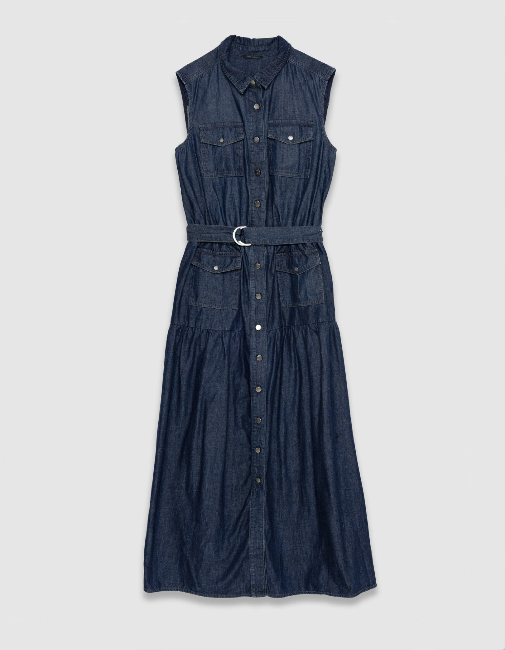 Robe longue en jean brut boutonnée Femme
