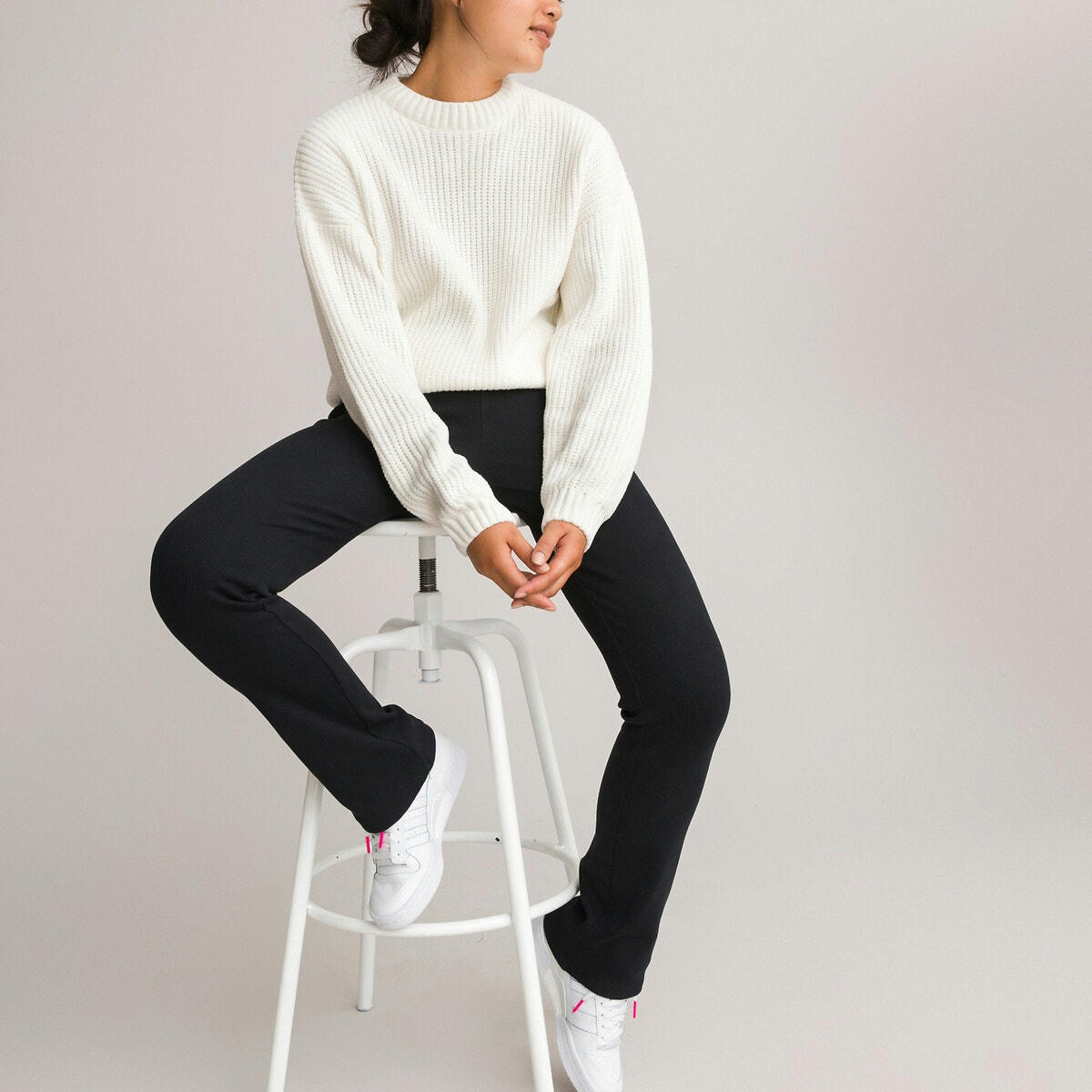 Pull col montant en grosse maille chenille