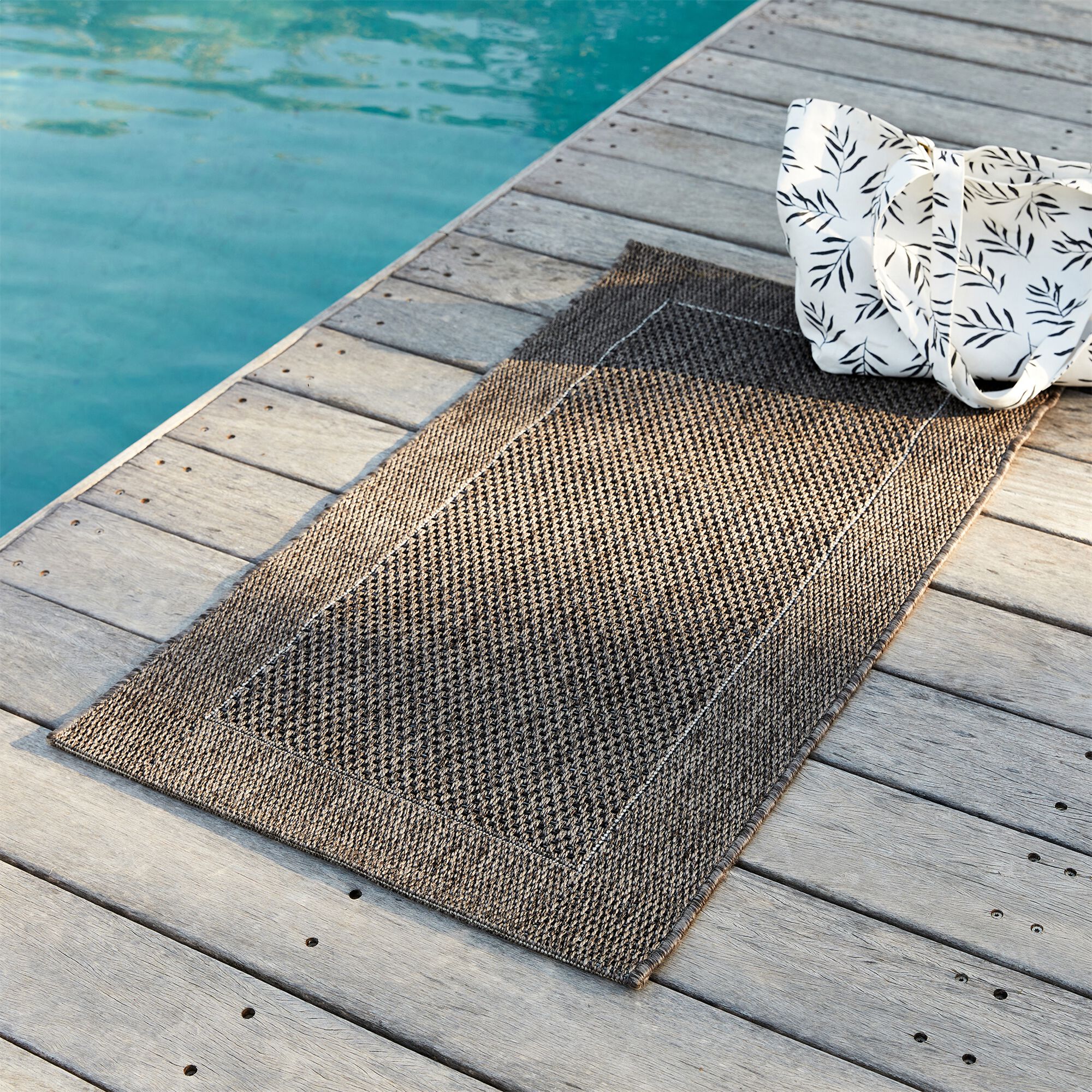 KELLY - Tapis intérieur et extérieur - marron 60x110cm