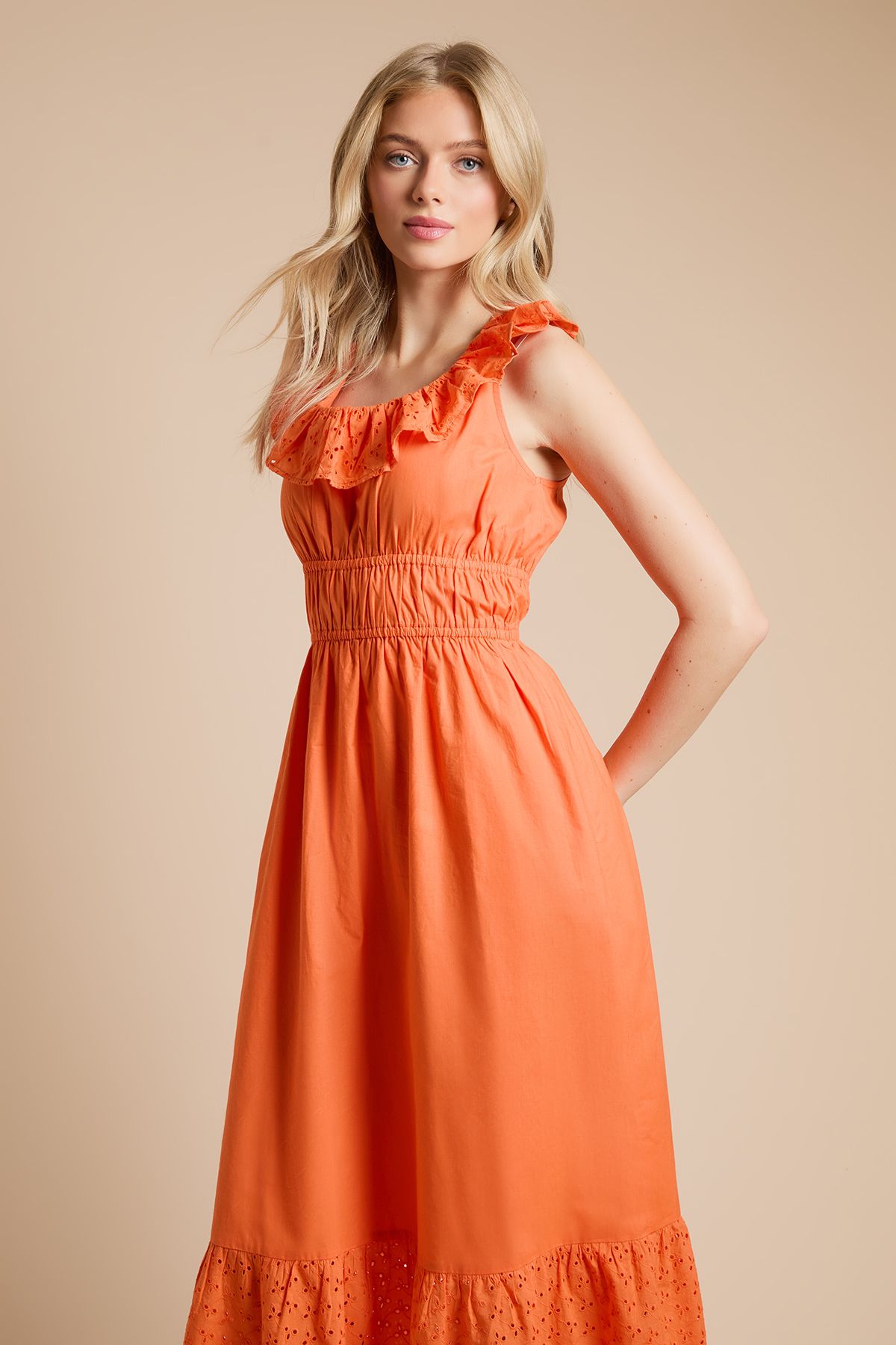 Dorothy Perkins Broderie Ruffle Tiered Hem Maxi Dress