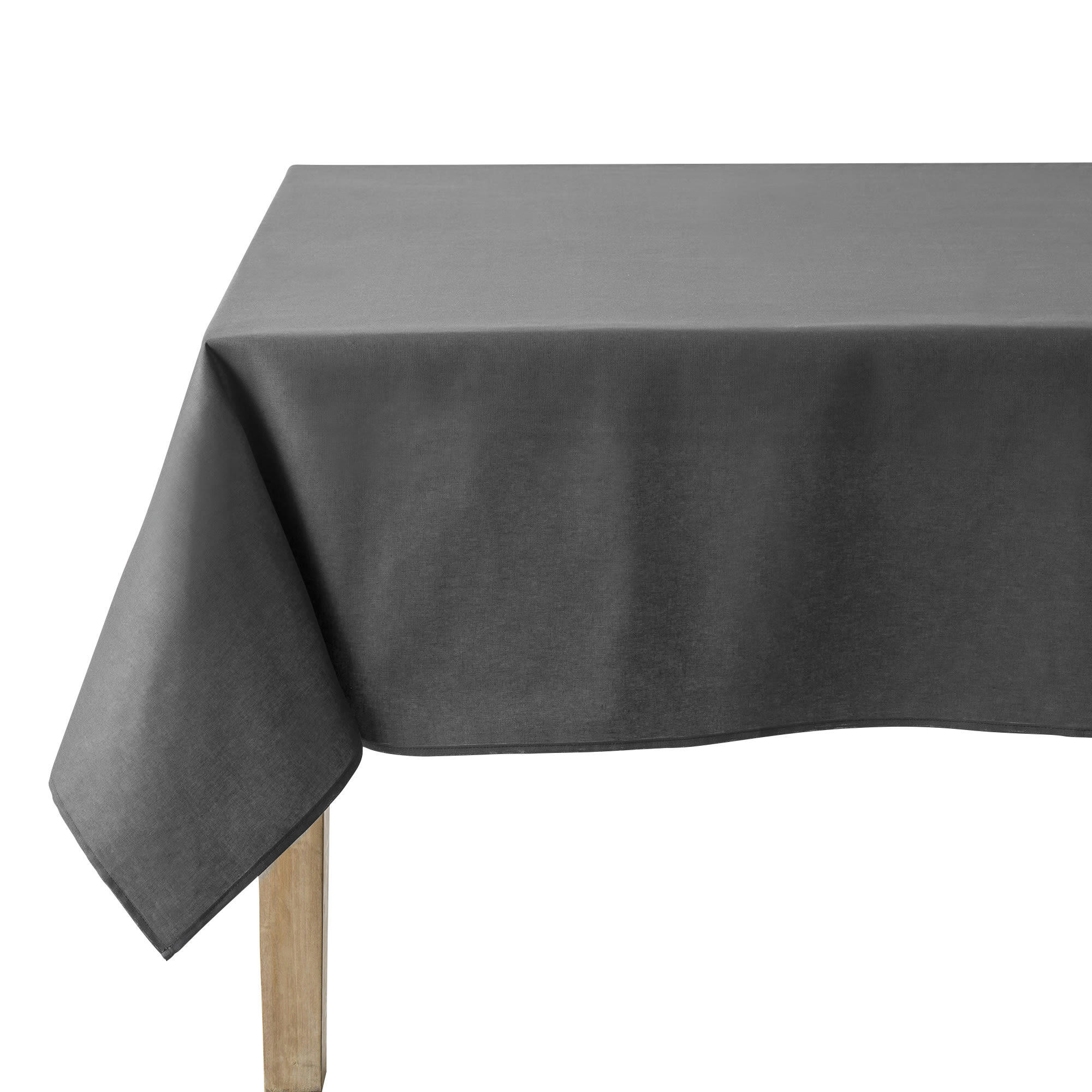 CAMBRAI - Nappe en coton traitee teflon caviar 180 x 180