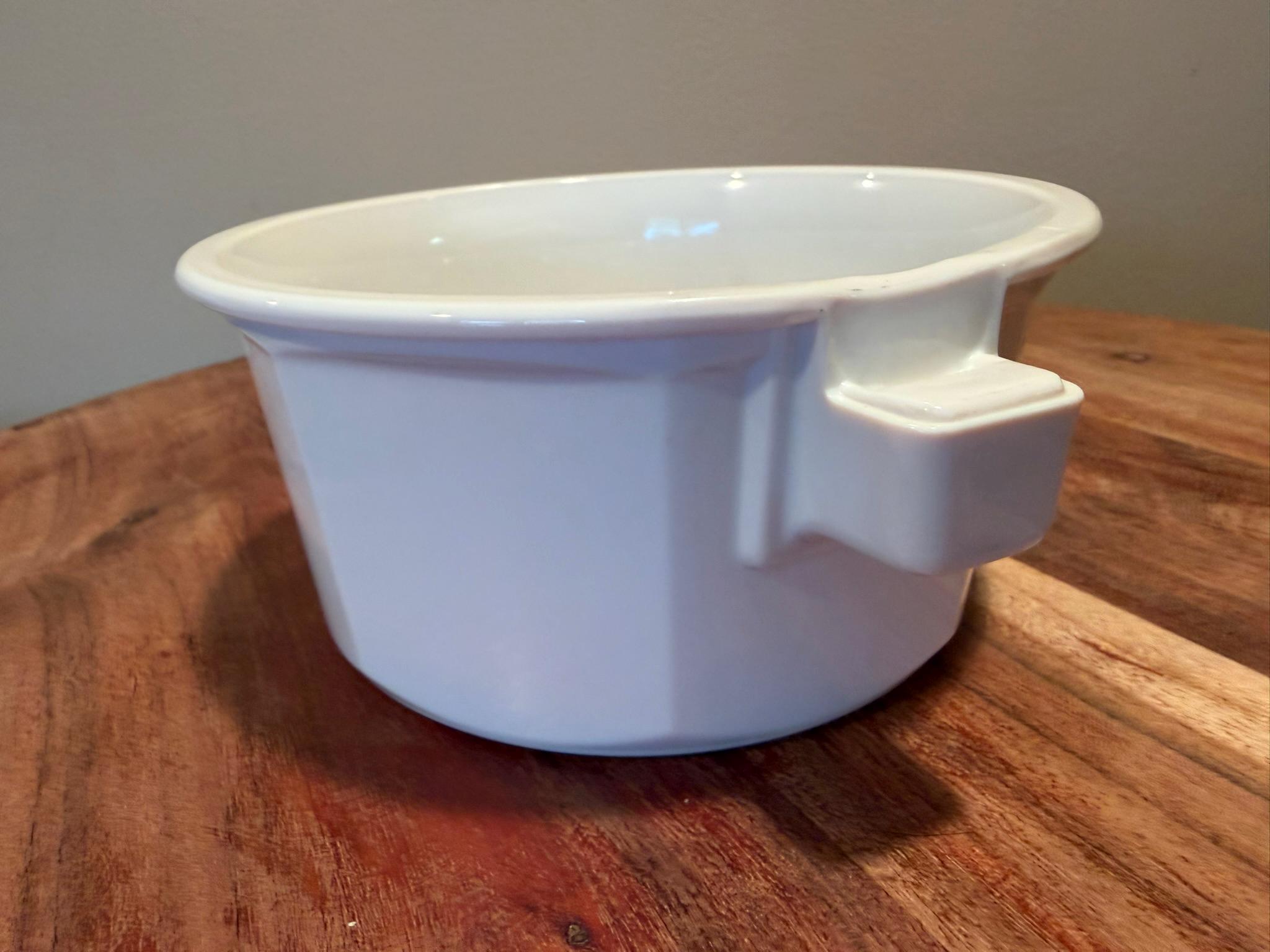 Princess House Nouveau 1 Quart Casserole Dish Saucepan with Glass Lid White Ceramic France