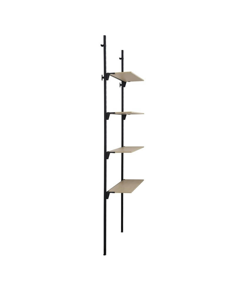 KALI - Meuble bibliothèque modulable  design industriel 4 étagères réglables