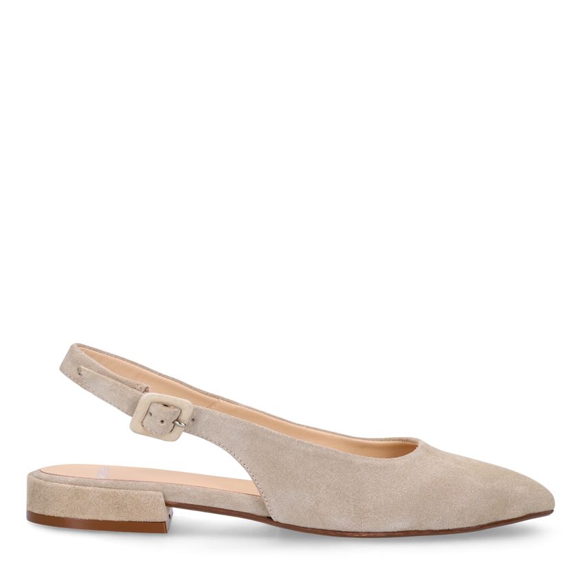 Beige suède slingbacks