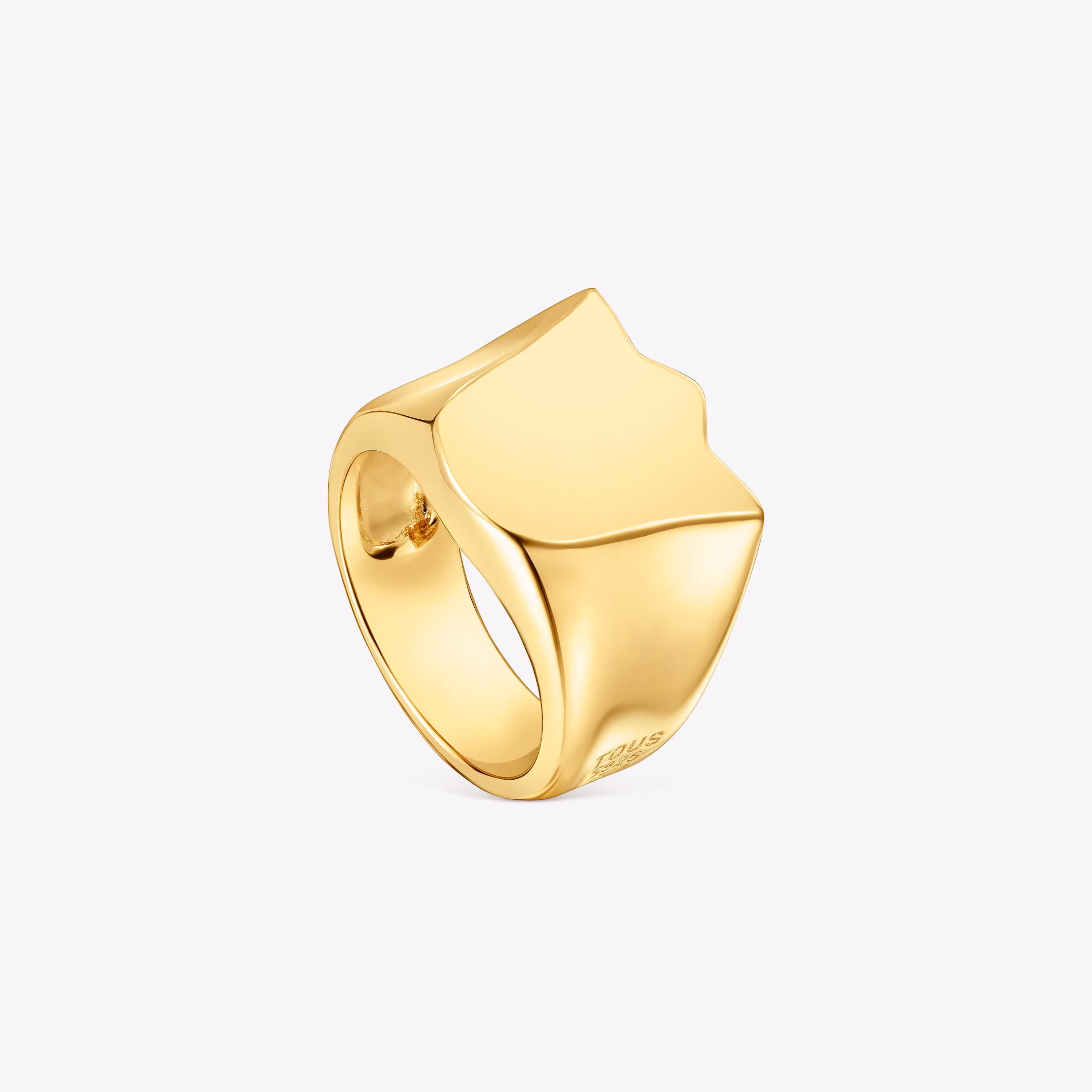 Anillo sello tulipa con baño de oro 18 kt sobre plata Sweet Dolls