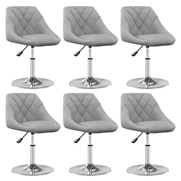 Lot de 6 chaise vidaxl interieur non pliable en plastique H. 62.5 cm gris