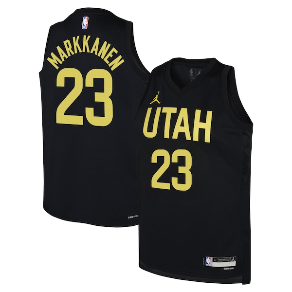 Lauri Markkanen Utah Jazz Jordan Brand Youth Swingman Jersey - Statement Edition - Black