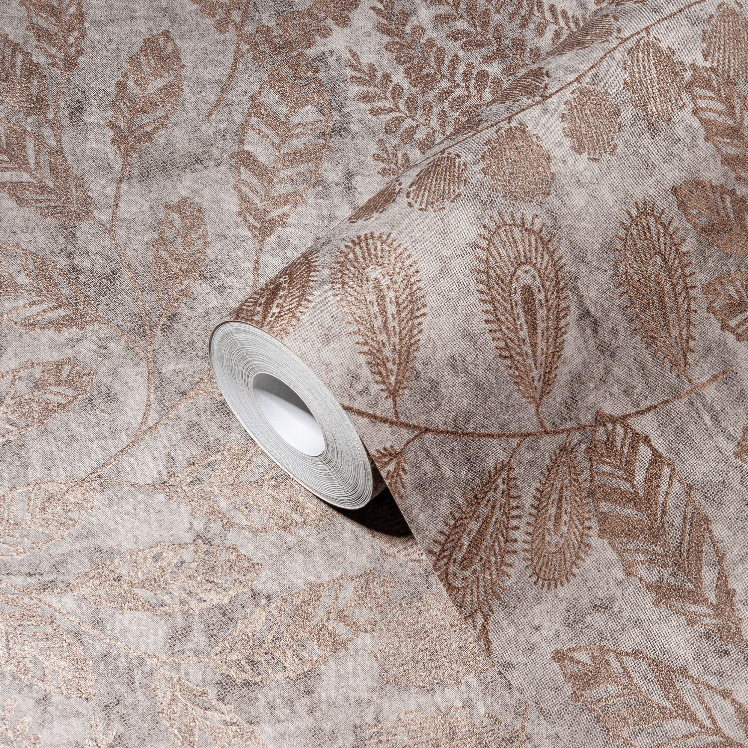 A.S. Création behang bloemen grijs, roze en goud - 53 cm x 10.05 m - AS-388303