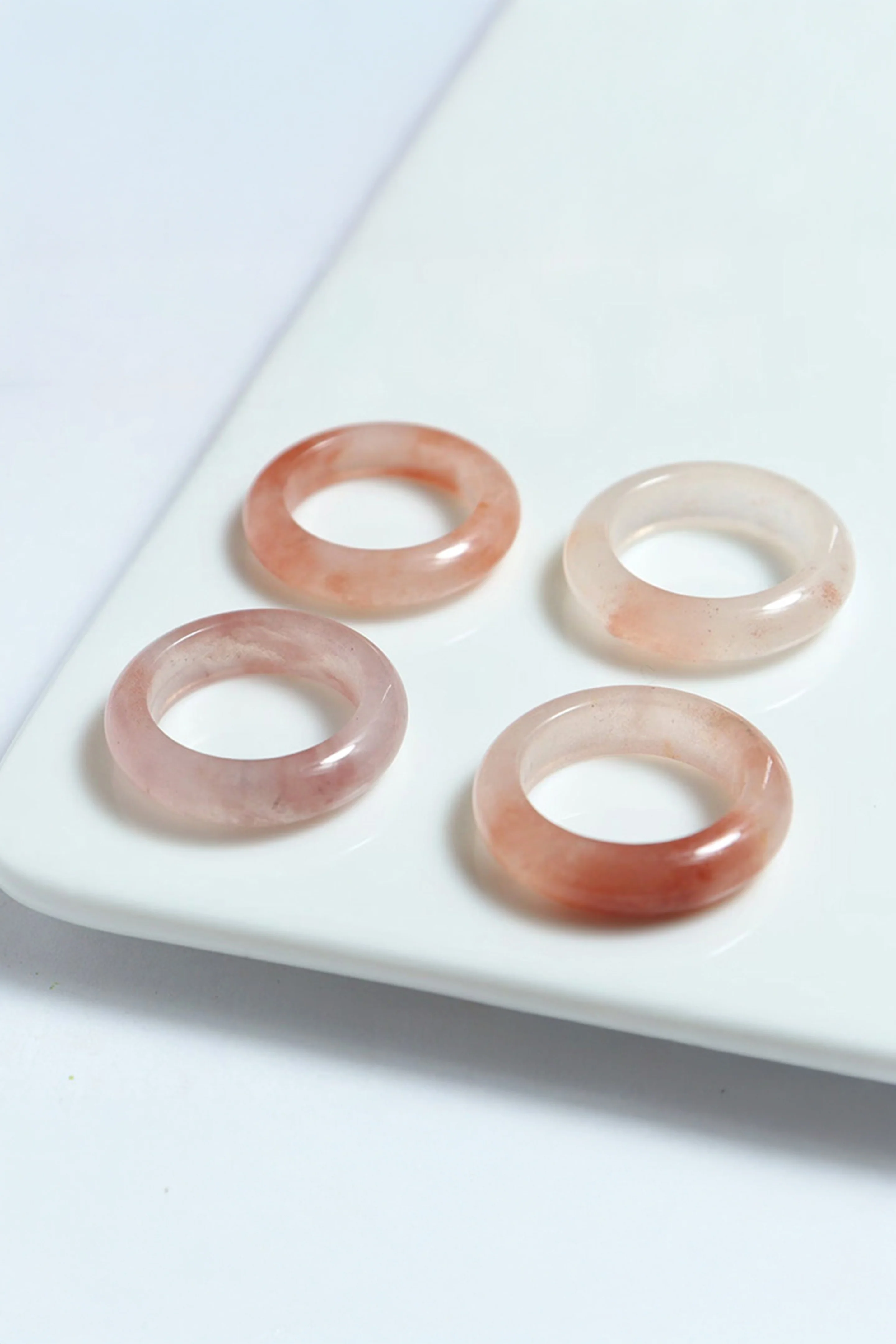 Peach Blossom — Pink Jade Stone Ring