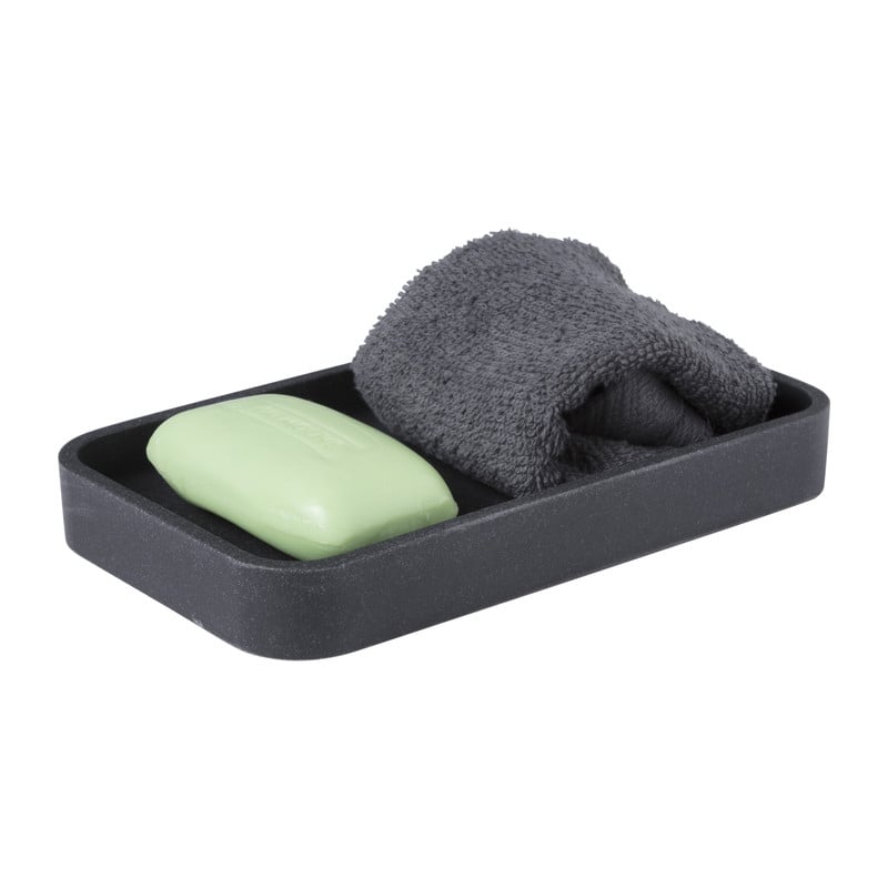 Zeepbakje - zwart - 11x19x2.5 cm