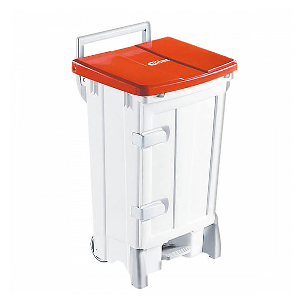 Collecteur à pédale 90 L   porte - couvercle rouge