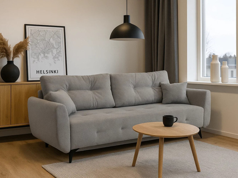 Sofa Malaga z funkcją spania i pojemnikiem, tkanina Onega 8