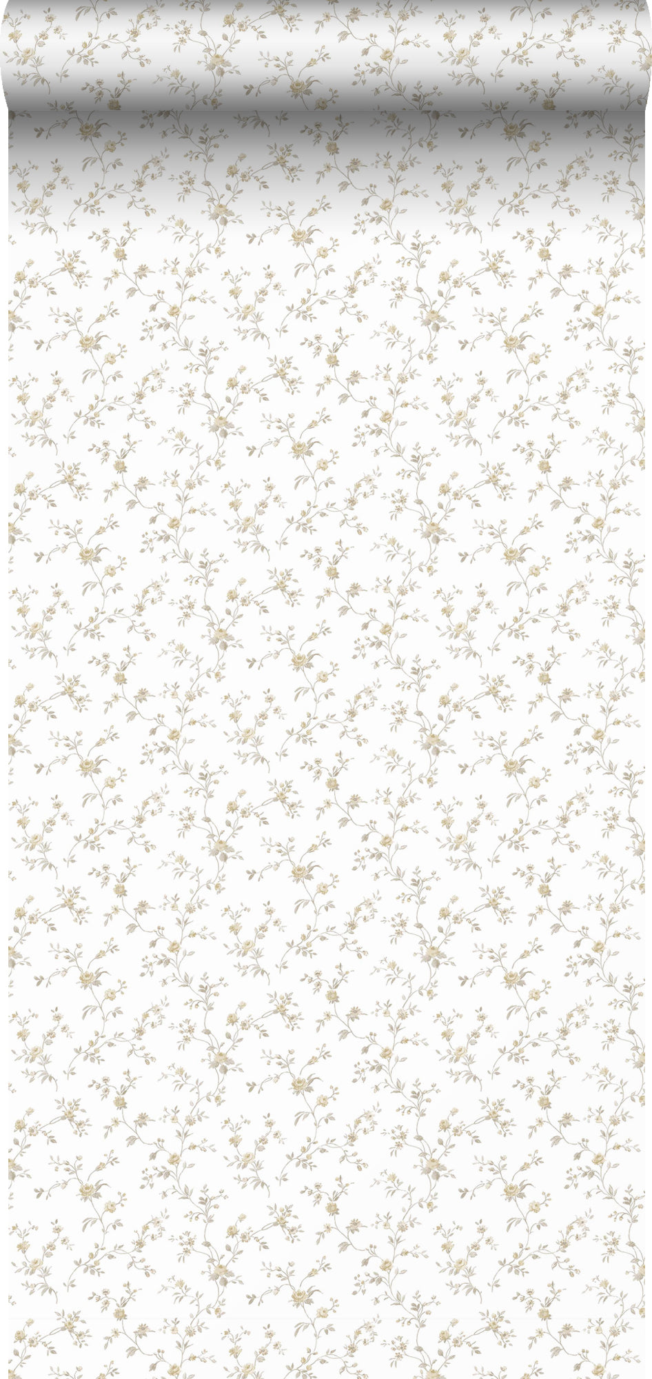 Sanders & Sanders behang bloemetjes okergeel en wit - 53 cm x 10 m - 640404