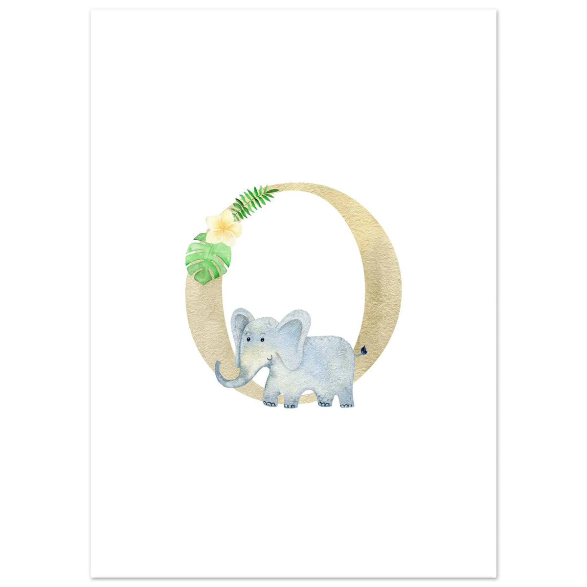 Artfulprints Poster Letter O kindernaam  - 50x70 cm - Meerkleurig