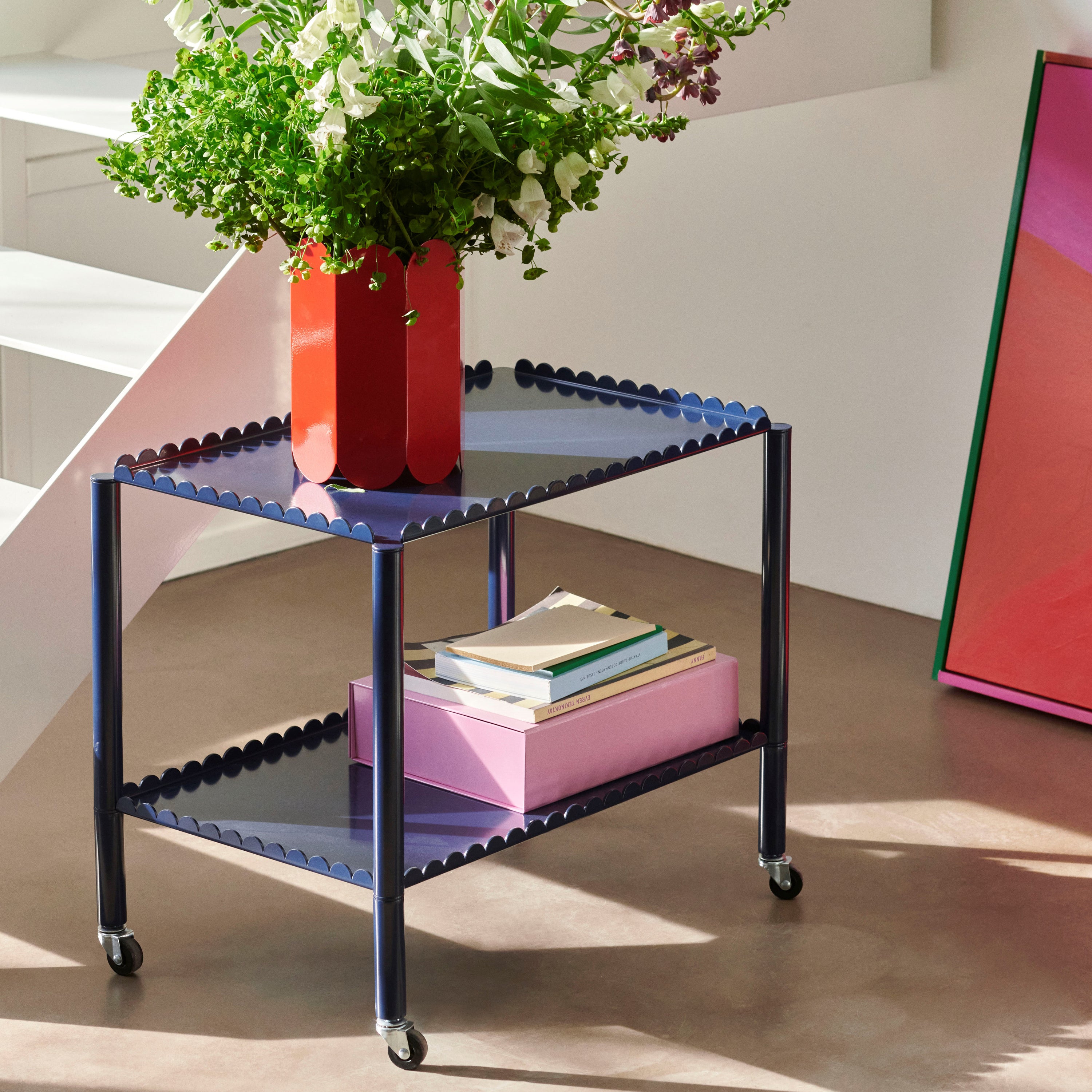 HAY Arcs Trolley Low Bijzettafel - Steel Blue