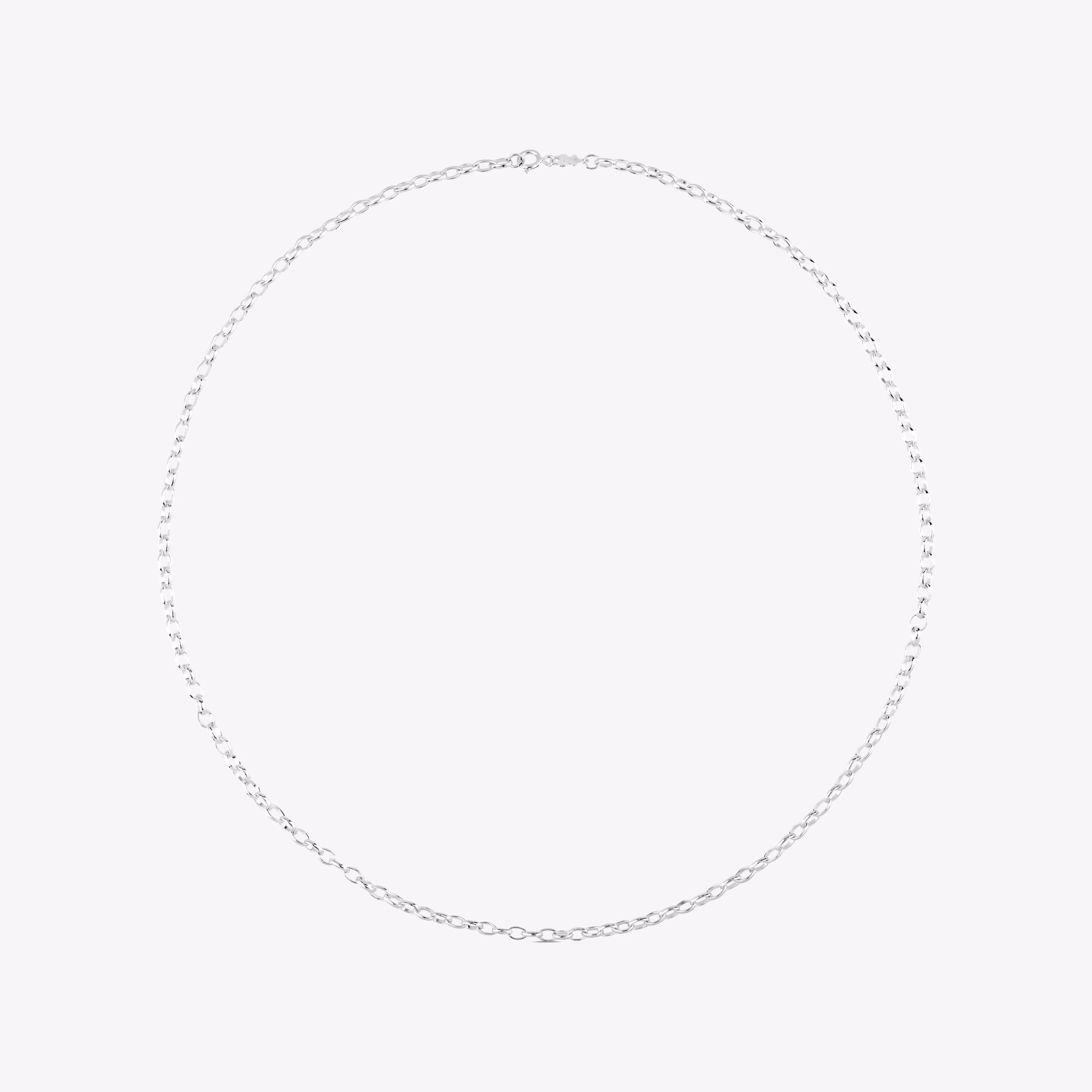 Gargantilla de plata con anillas redondas, 60 cm Chain