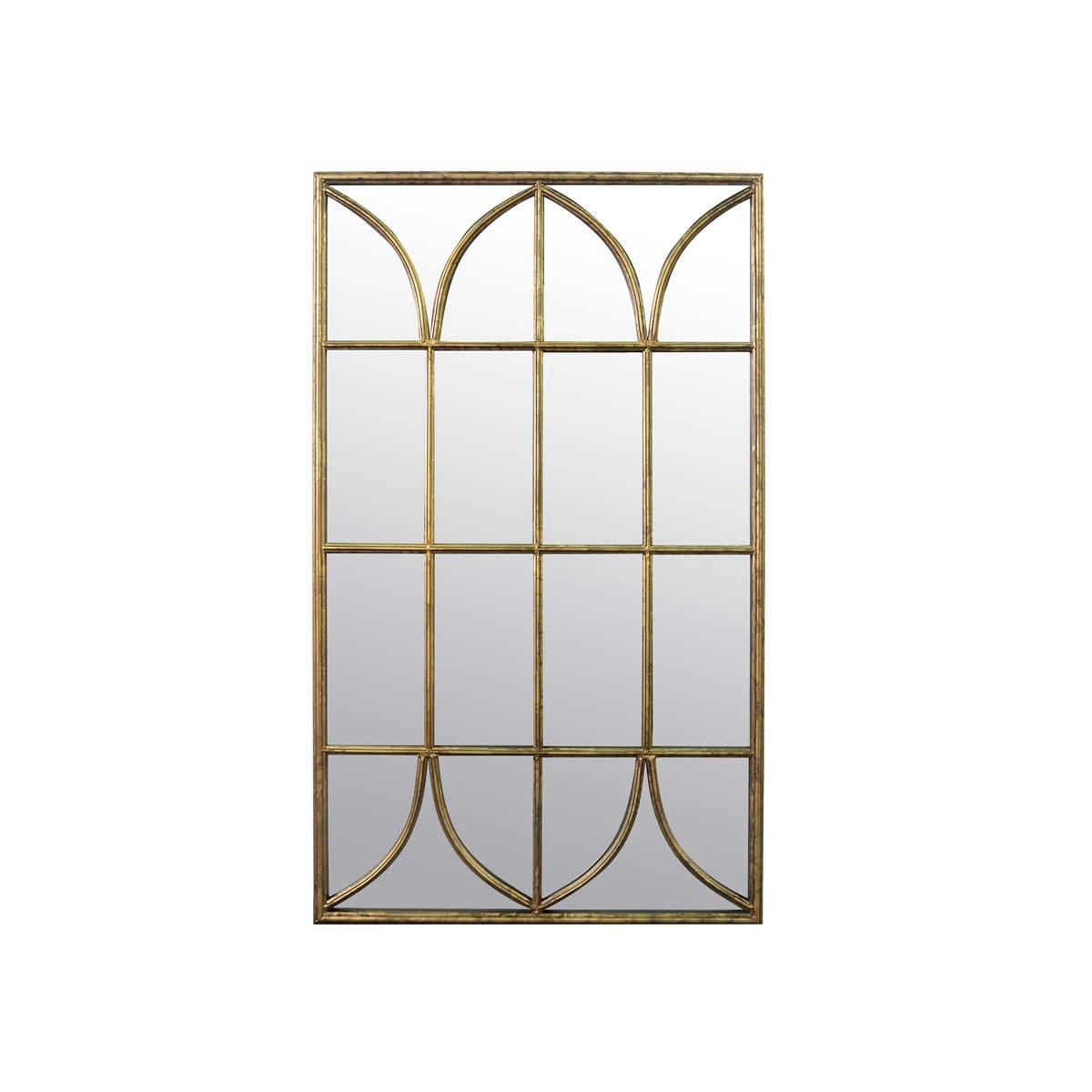 FENÊTRE - Miroir fenêtre en métal or 65x110