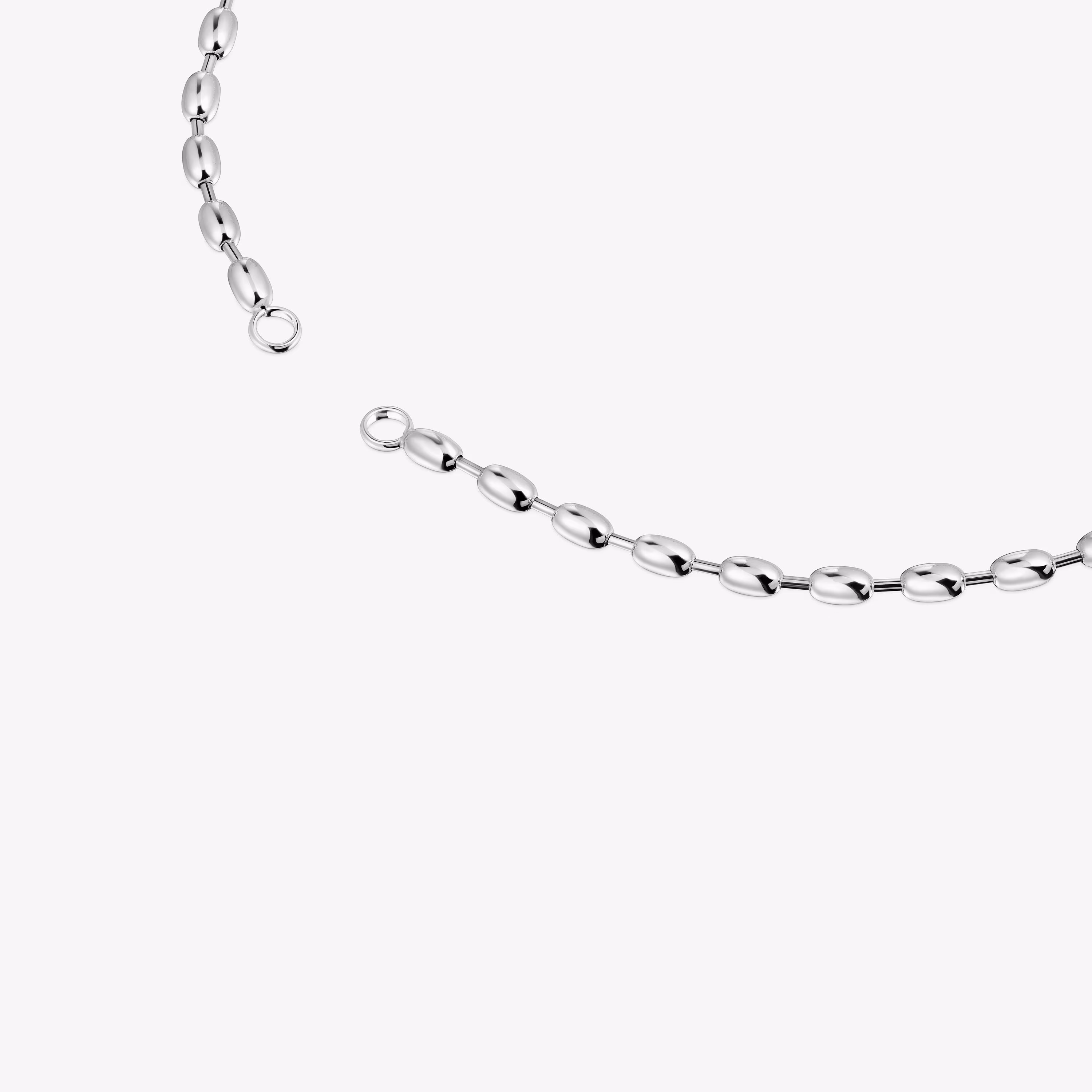 Gargantilla de plata con motivos bola 42 cm Hold Oval