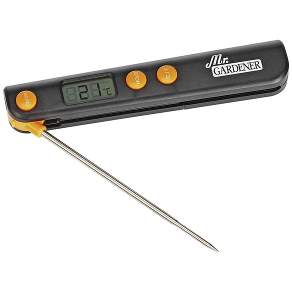 Grillthermometer, Kunststoff/Metall, schwarz