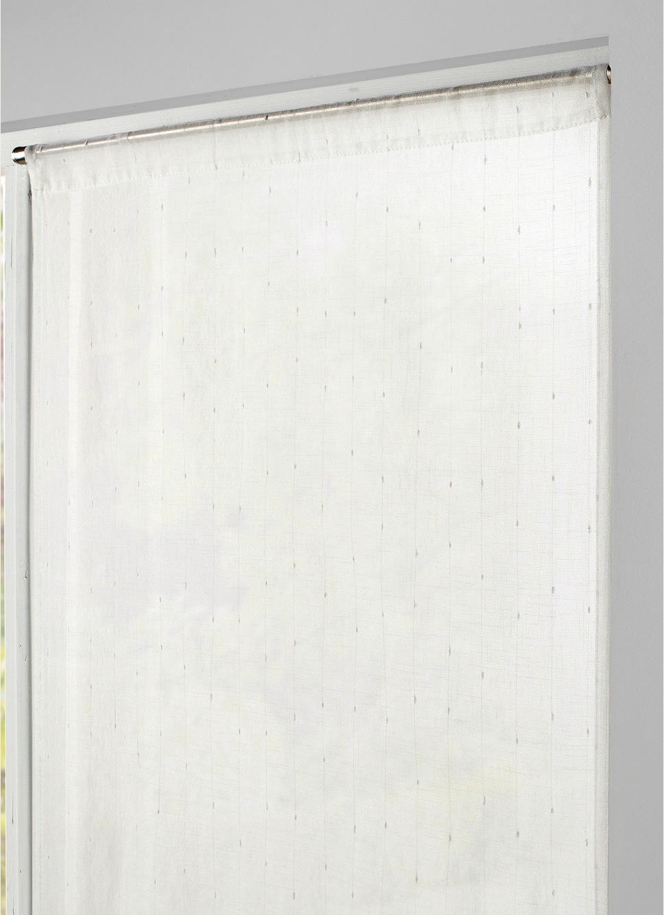 VITRAGE JACQUARD à FINES RAYURES 60 X 120 CM ÉCRU