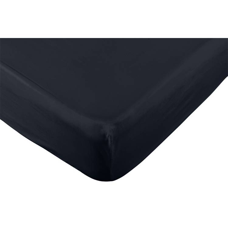 Habitat Pure Cotton 200TC Navy Fitted Sheet - Single