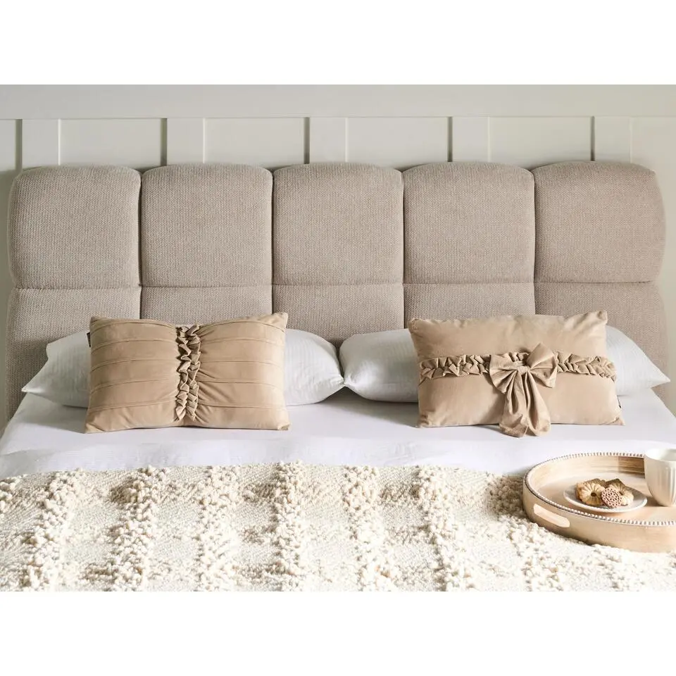 BELLE - Set van 2 sierkussens - Beige - 50 x 30 cm - Fluweel