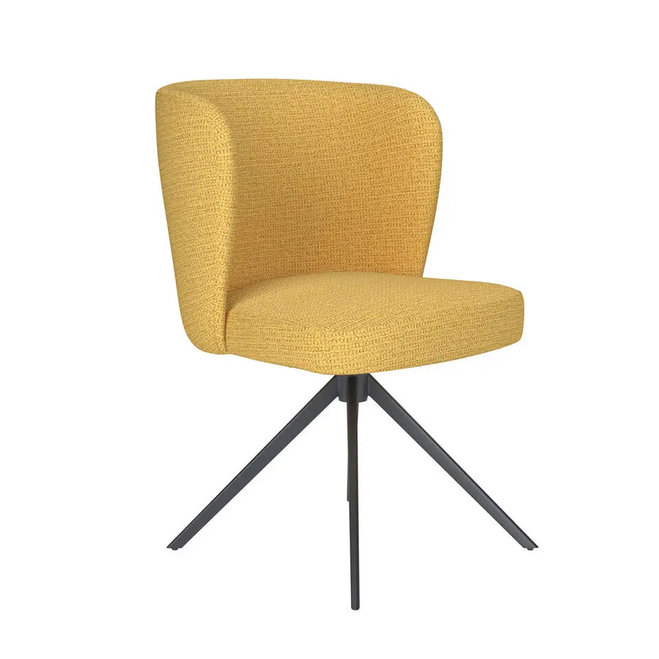 Housecraft Stan Eetkamerstoel Draaibaar Metaal Okergeel