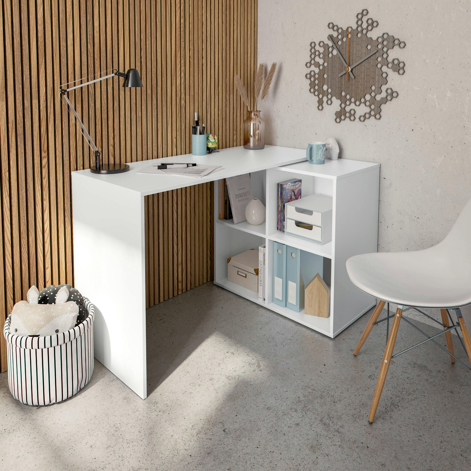 DMANCI - Bureau effet bois blanc