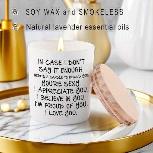 NNETM Lavender Scented Soy Candle with Glass Jar