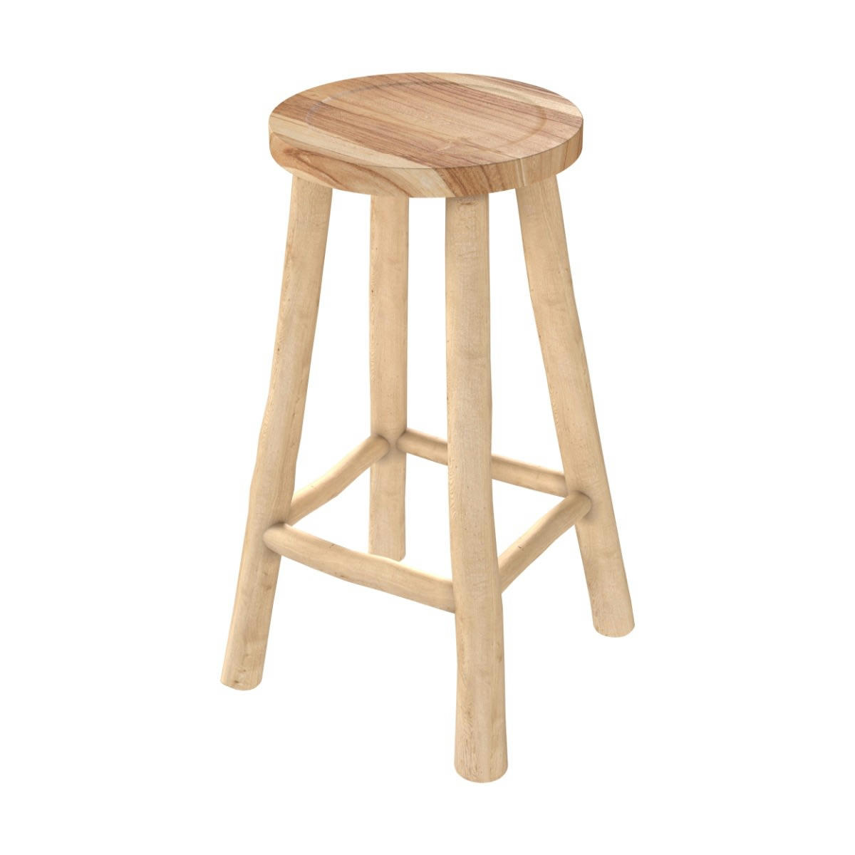 IKA - Tabouret de bar mi-hauteur 67 cm en teck