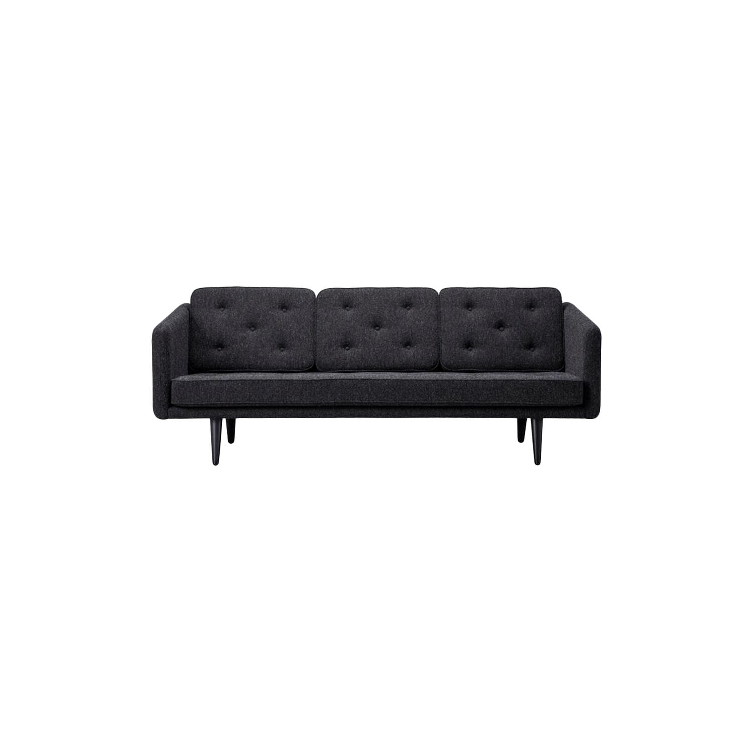 No. 1 2003 3 pers. sofa, mørkegr&aring;/sortlakeret eg