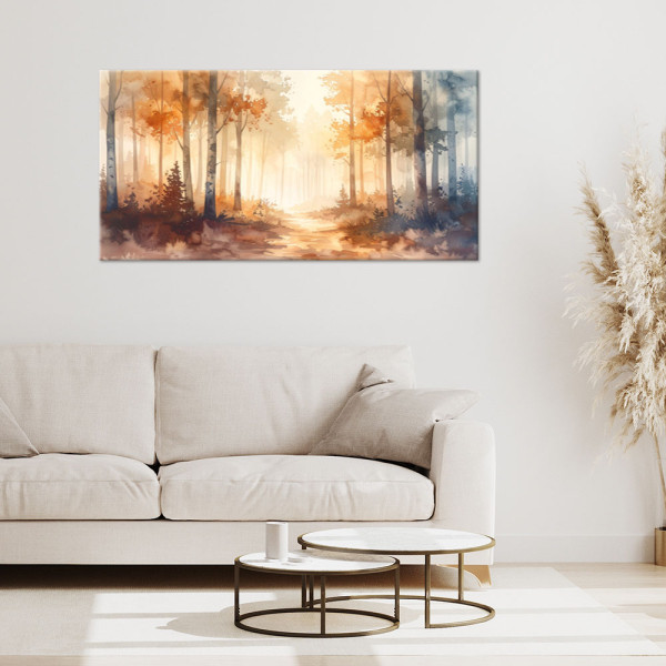 Obraz do salonu sypialni biura, Pomarańczowy Las Natura 80x40