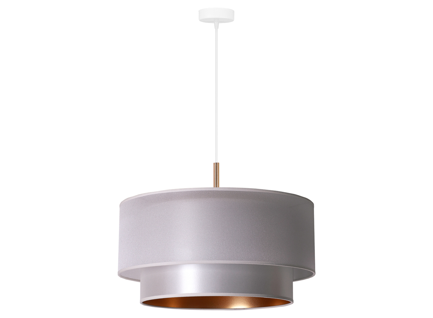 Lampa wisząca Nantes tkaninowa beżowo-złota