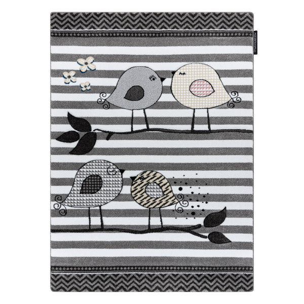 Dywan PETIT BIRDS PTASZKI szary 120x170 cm