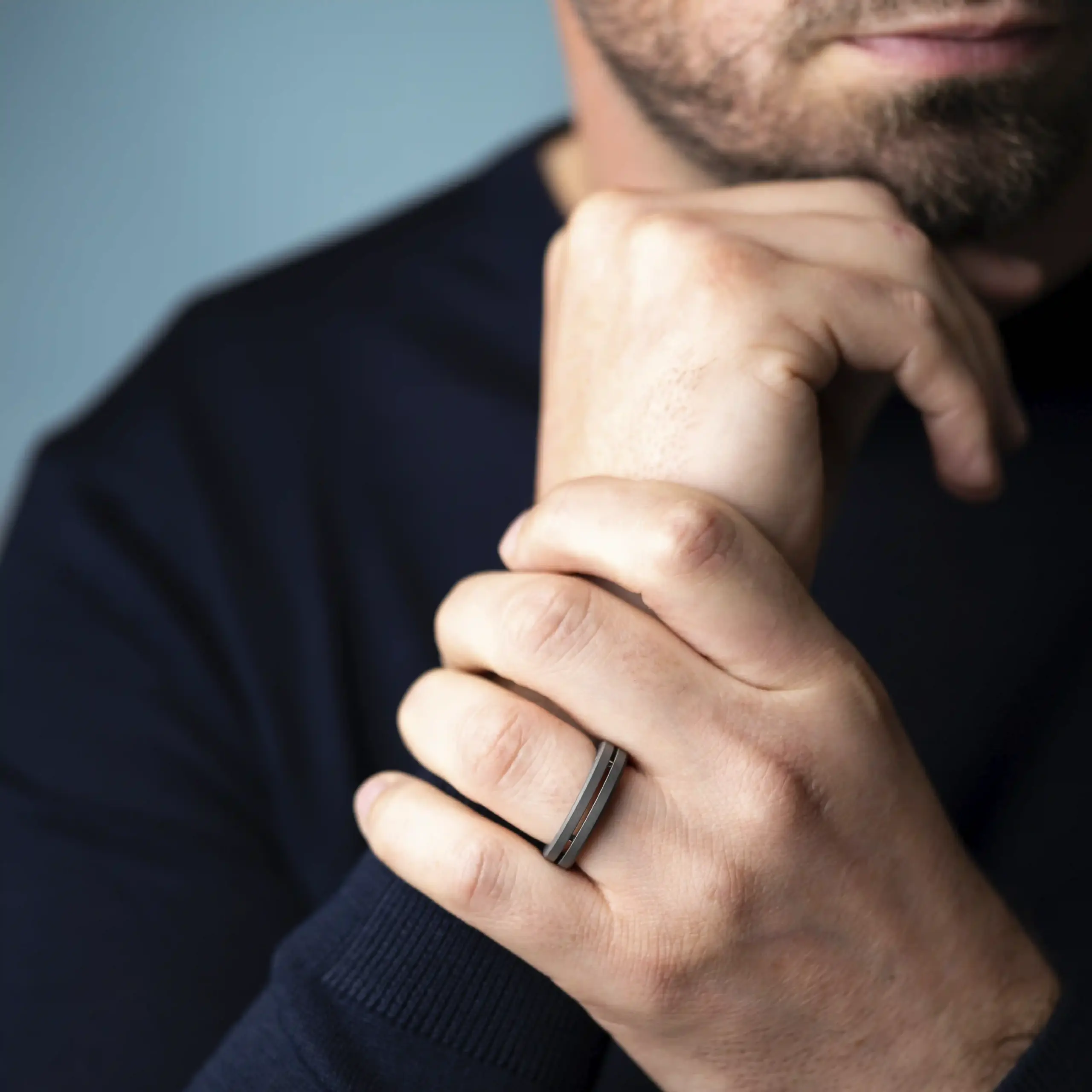 BAGUE NEWPORT DUO – TITANE