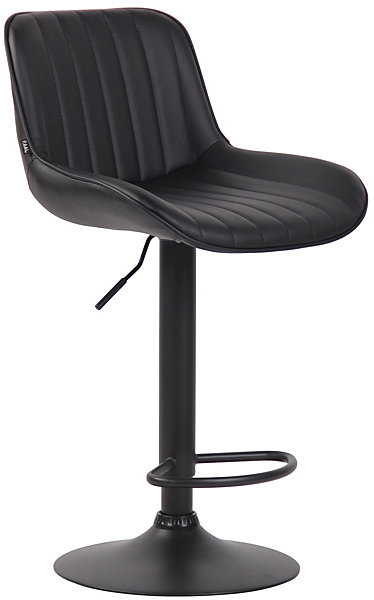 Lot De 2 Tabourets De Bar Lentini Similicuir, Chaise Haute De Bistrot Avec Repose-pieds Hauteur Réglable Pivotant Noir/Noir