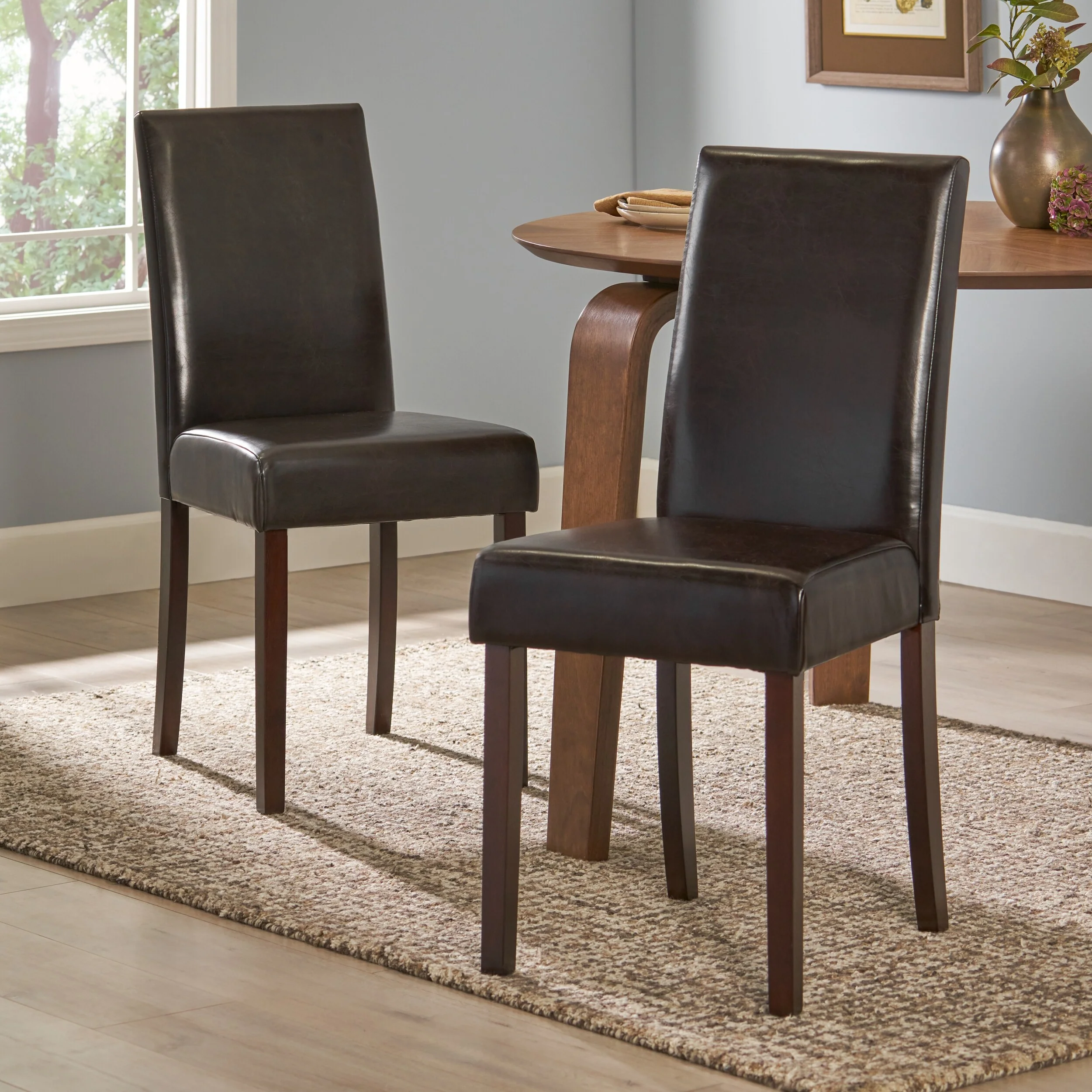 Ryan Bonded Leather Dining Chair (Set of 2) by Christopher Knight Home