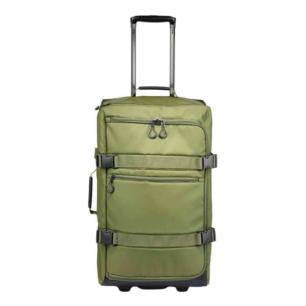 Valise souple 55L taille moyenne 2 roues textile vert kaki 36,5x24xH66cm