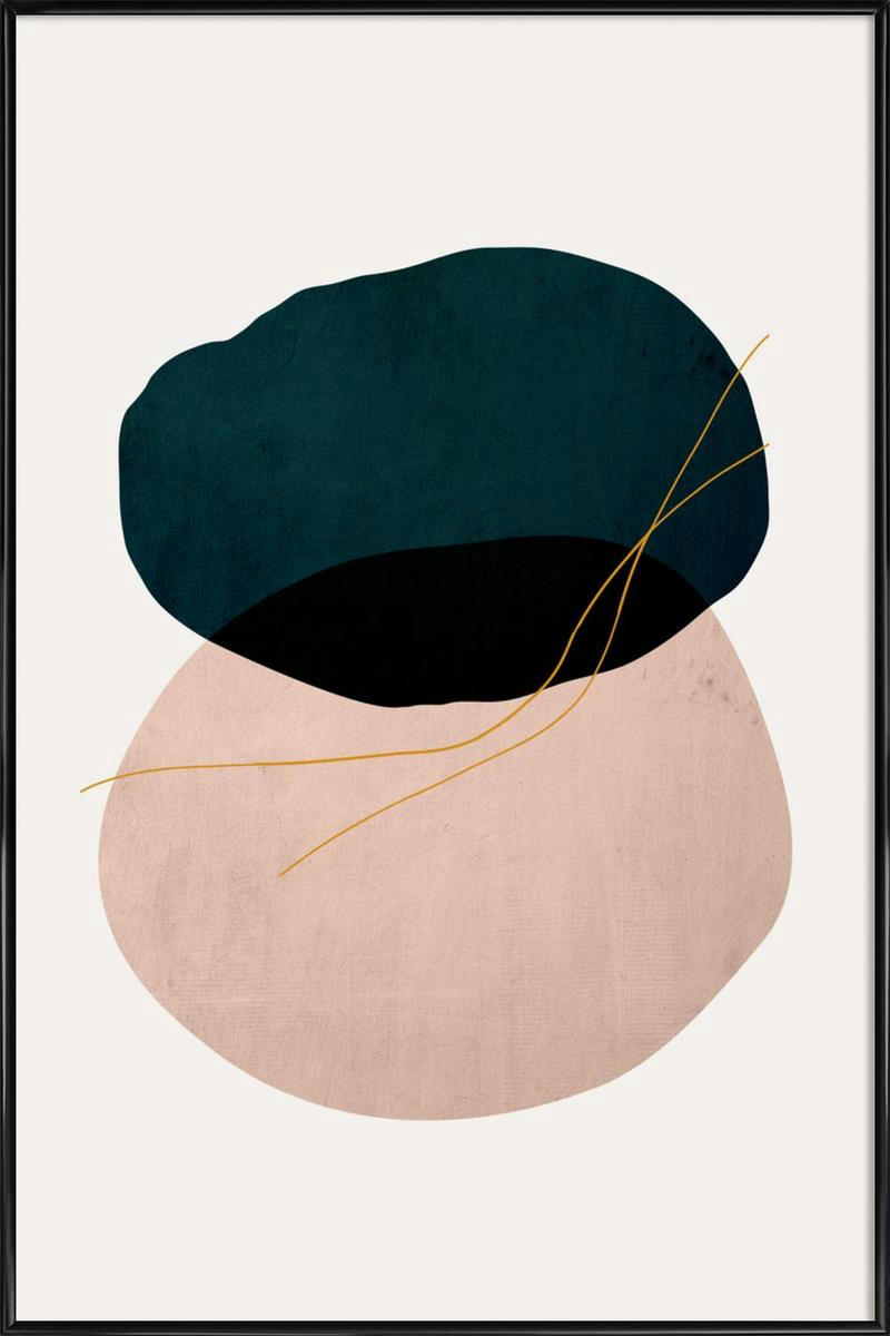 CROSSED - Affiche dans cadre standard (noir) bleu & rose 30x45